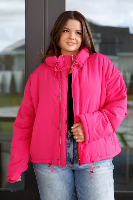 Warm Regards Puffer Pink Jacket