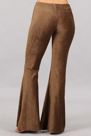 Modern Must Have | Luxe Brown Velvet Bell Bottoms