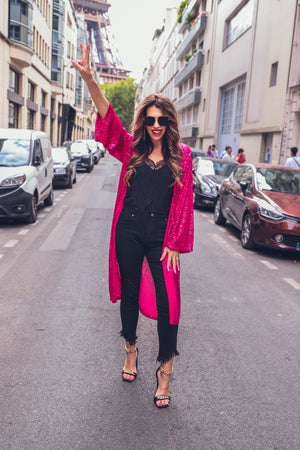 Give Me Sparkle Sequin Kimono In Assorted Colors