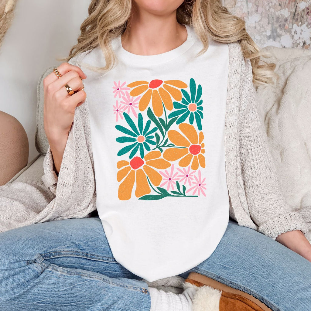  Abstract Floral Graphic Tee  