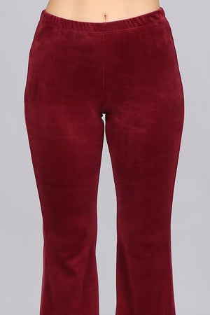 Modern Must Have | Luxe Maroon Velvet Bell Bottoms