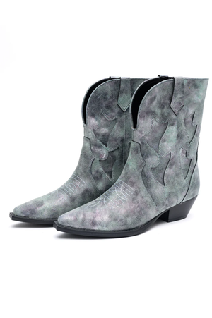 Jersey Metallic Boot in Rustic Blue