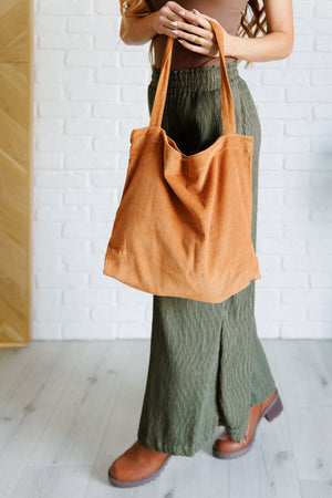 Last Minute Corduroy Tote in Brown