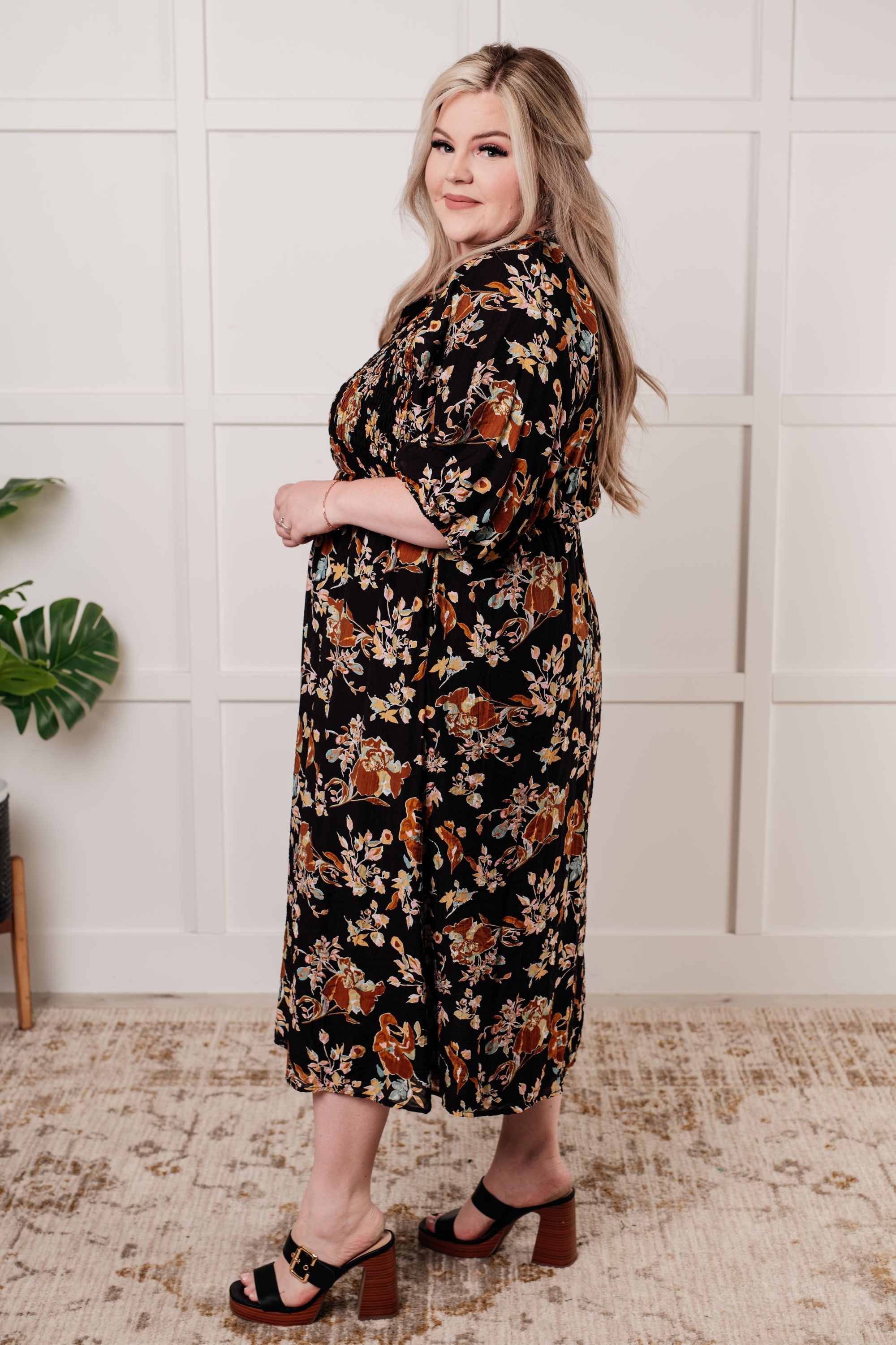 look my way maxi dress Look My Way Smocked Bodice Button Down Dress Small