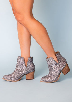 Frankie Glitter Boots Pewter