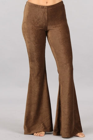 Modern Must Have | Luxe Brown Velvet Bell Bottoms