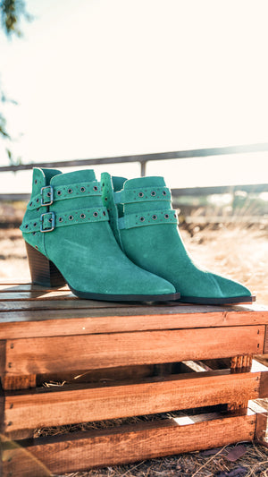 Elsa Leather Ankle Boot in Teal