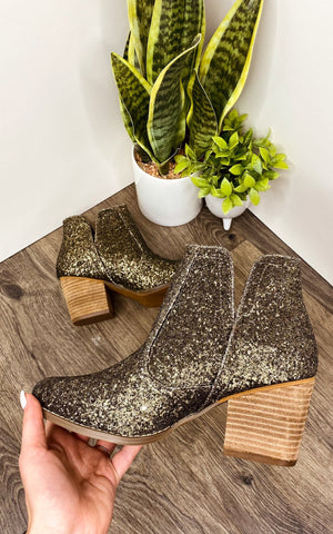 Frankie Glitter Boots Bronze