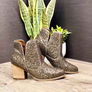 Frankie Glitter Boots Bronze