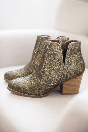 Frankie Glitter Boots Bronze