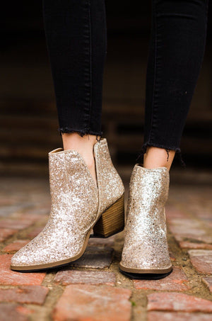 Frankie Glitter Boots Gold