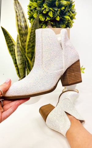 Frankie Glitter Boots White