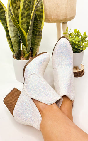 Frankie Glitter Boots White