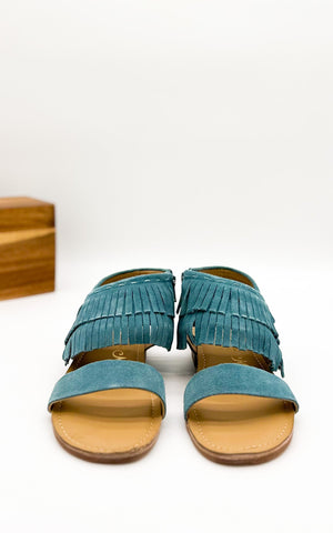 Fringe Star Sandal in Teal