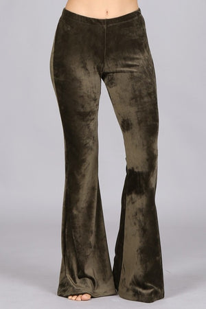 Modern Must Have | Olive Velvet Bell Bottoms