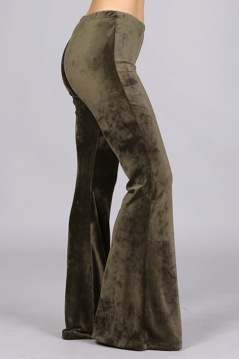 Modern Must Have | Olive Velvet Bell Bottoms