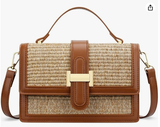 Straw Bag for Women – Convertible Crossbody Handbag