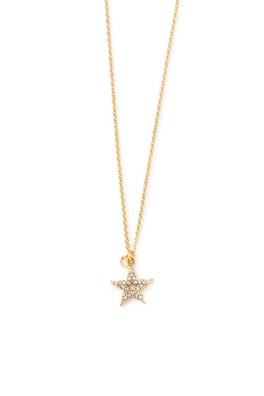 star necklace, gold star necklace