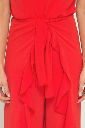 Stay In Style Cami Red Jumpsuit