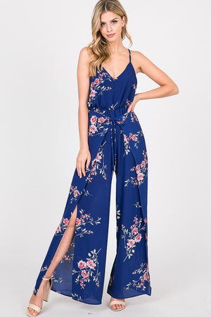 Royal Blue Floral Jumpsuit