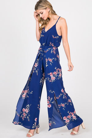 Royal Blue Floral Jumpsuit