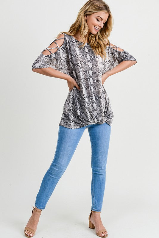 Chase Me Snake Print Top