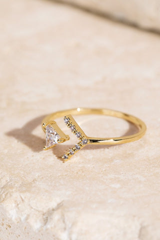 arrow ring, triangle diamond ring, triangle ring, triangle shaped ring
