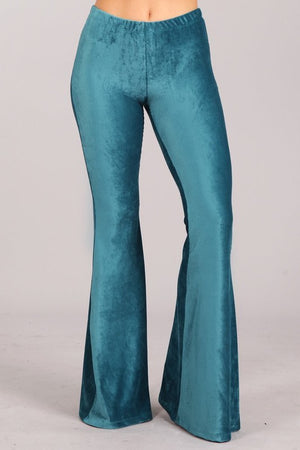 Modern Must Have | Teal Velvet Bell Bottoms