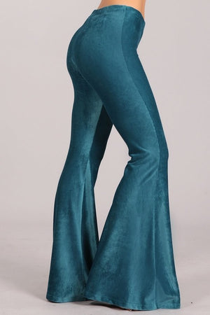 Modern Must Have | Teal Velvet Bell Bottoms