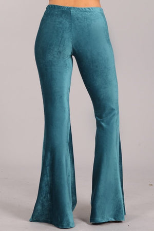 Modern Must Have | Teal Velvet Bell Bottoms