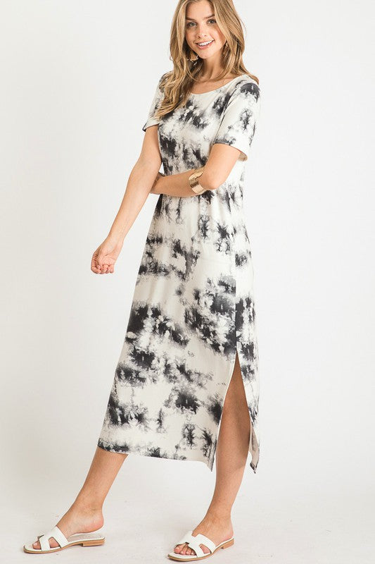 tie dye t shirt dress, black tie dye dress