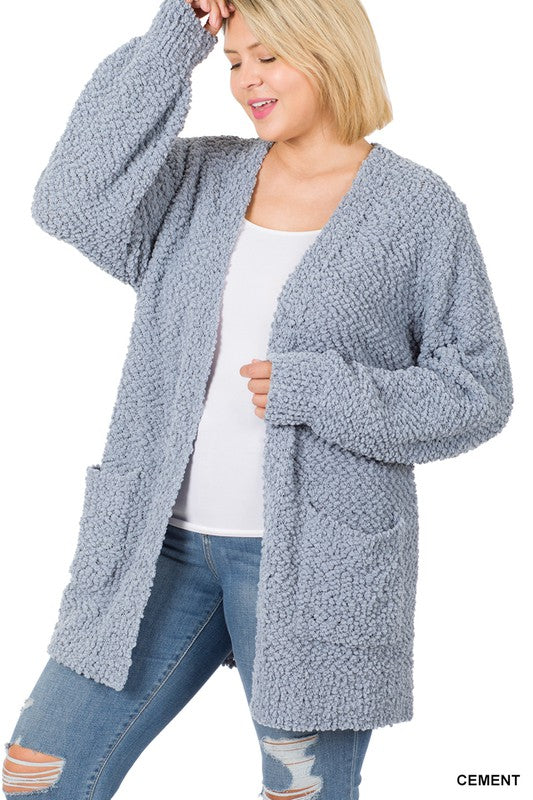 Plus size blue cardigan for women