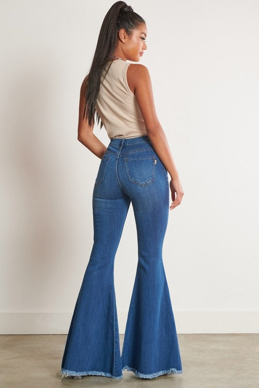 denim flare pants