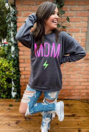 Neon Bolt Mom Sweatshirt