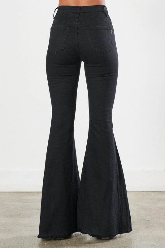Women's black bell bottom jeans