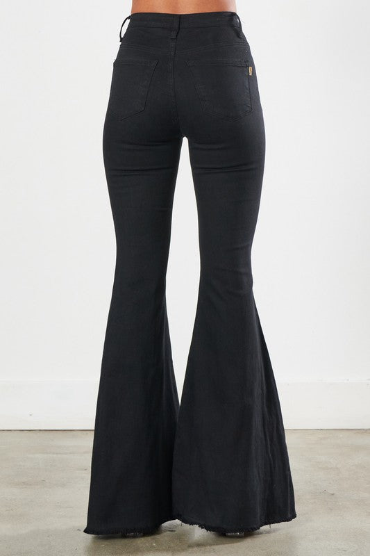 Black high waisted bell fashion bottom jeans