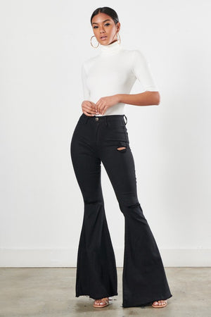 Laura Black Bell Bottom Jeans