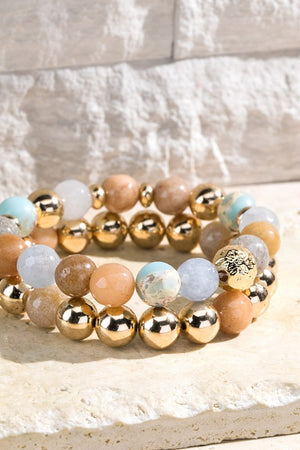 Exquisite Stone Beaded Bracelet Set