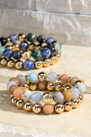 Exquisite Stone Beaded Bracelet Set