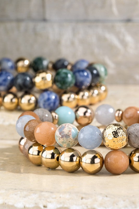 Exquisite Stone Beaded Bracelet Set