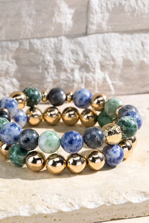 Exquisite Stone Beaded Bracelet Set