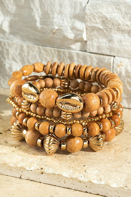 wood stackable bracelets