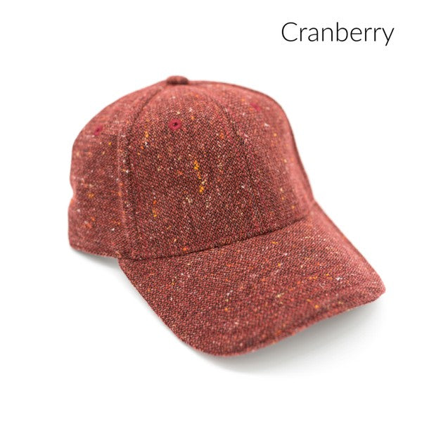 red tweed cap