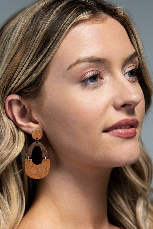 Cecile Expresso Wood Earrings