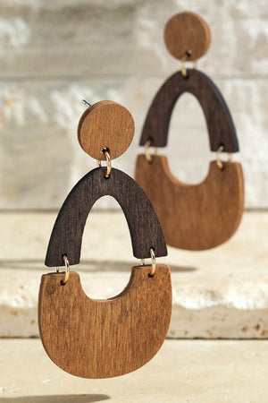 Cecile Expresso Wood Earrings