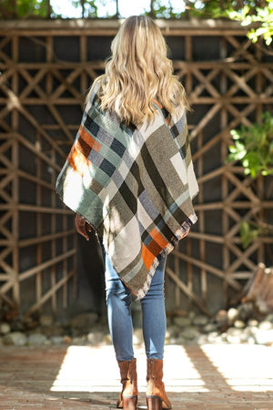 Madras Plaid Poncho