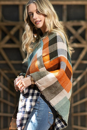 Madras Plaid Poncho