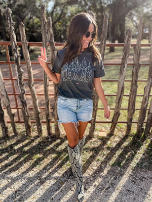 Texas Flame Distressed Graphic Tee