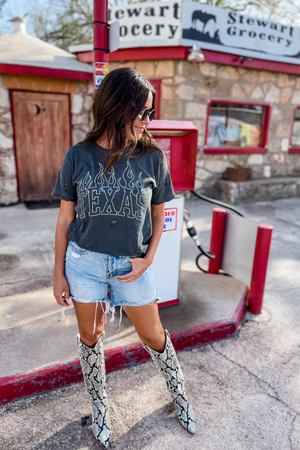 Texas Flame Distressed Graphic Tee