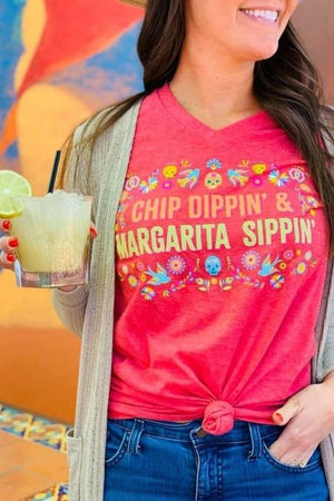 Chip Dip Margarita Red Graphic Tee